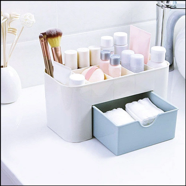 Cosmetics Storage Box, Cosmetic Make Up Organiser Display Table Desktop Storage Stand, Cosmetic Drawer Type Storage Box Case Holder Brush Pen Jewelry Organizer Saving Space (Multicolor) 